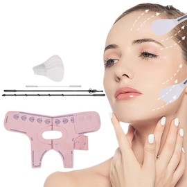 JchEnye 40 Sheets Face Lifting Tape and One V Face Bandage Per Pack, Lifting Line Tape, Face V Makeup Lifting Tool, Invisible Slimming Stickers, Face Slimming Stickers