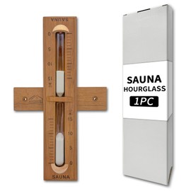 Asidius Red Cedar Sauna Timer, Wall-Mounted 360° Rotating 15 Minute Sand Timer, Sauna Accessories for Infrared Sauna, Home Sauna, Sauna Box