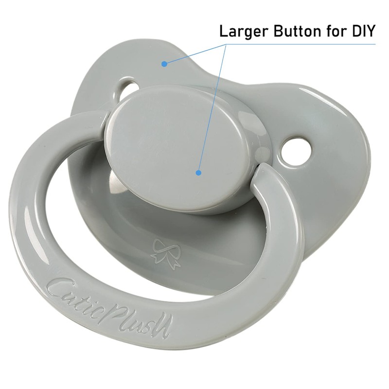 CutiePlusU Adult Size Dummy - Large Teat Shield Grey