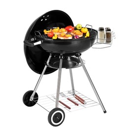 Outvita Charcoal Grill, 22 inch Stainless Steel BBQ Charcoal with Wheels and Storage Holder for Camping Picnic Barbecue Party Outdoor