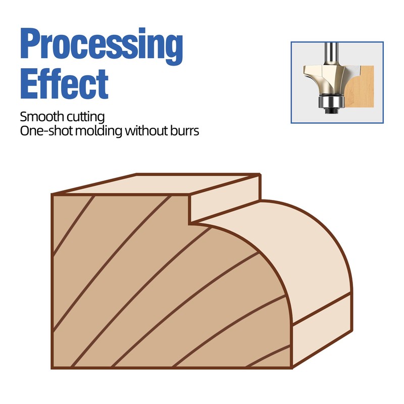 HUHAO 15/16" Radius Roundover Router Bit 1/2 Inch Shank,Edge Forming