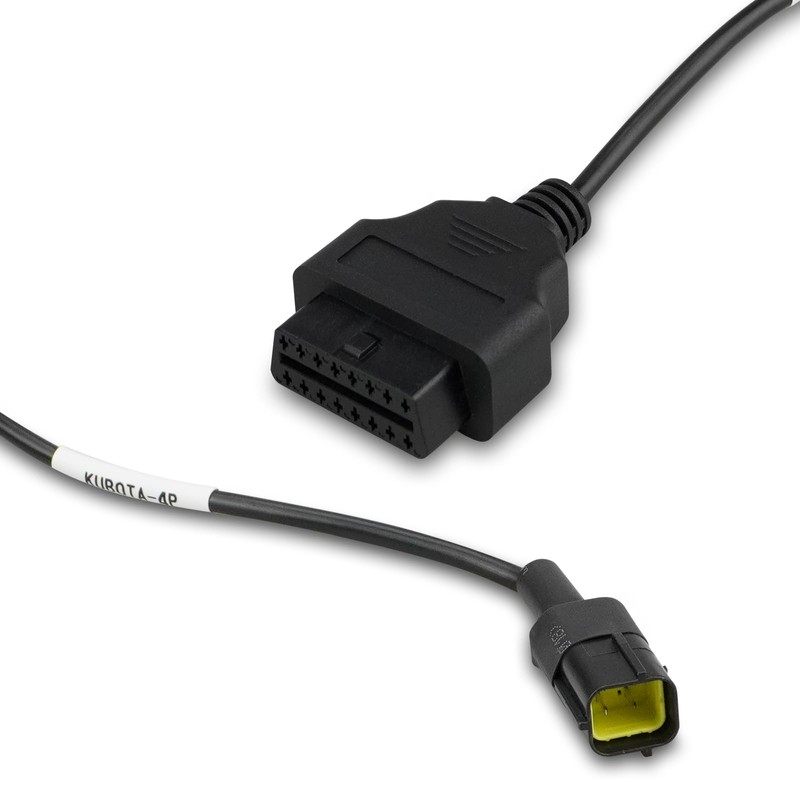 OBD2 Adapter Cable for Kubota Vehicles, 4 Pin to 16