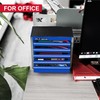 P.I.T. Mini Blue Tool Box, Portable 5-Drawer Micro Roll Cab
