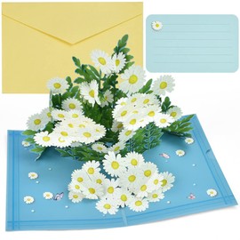 SIYINGSAERY Greeting Card, Flower, Daisy, Pop-up Card, Chrysanthemum 3D Card, Bifold 3D Birthday Card, Pop-Up Card, Flowers, Stylish, Message Card, Includes Envelopes, Father's Day, Mother's Day,