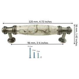 DIY Decor Hub - 10 pcs Silver Gray Cabinet Handle Pulls with 3 3/4 inch Hole Centers for Cabinets, Drawers, Dressers, Vanities, Closets