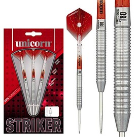Unicorn Unisex Striker Type 1 80% Tungsten Steel Tip Darts, Red, 22 g UK
