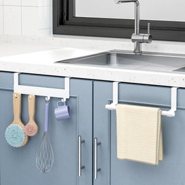 Hoisimdy Kitchen Towel Holder Over Cabinet Door Towel Rack Hand Towel Bar Multipurpose Kitchen Bathroom Individual Pack
