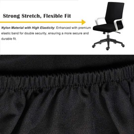 FYTXSZ Computer Office Chair Cover - Universal Fit Stretchable Washable Chair Cover Durable and Protective Armchair Slipcover for Home Office and Gaming - Black
