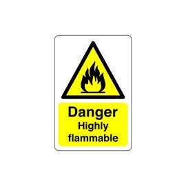 Safety First Display LTD Danger Highly flammable sign - 1.2mm Rigid plastic for indoor/outdoor usage (300mm x 200mm) Viewing Distance within 7m.