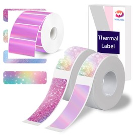 Label Maker Tape, 142x40mm (0.55"x1.57"), Standard Laminated Thermal Label Tape Replacement, for Home Office, 160 Labels/Roll 2P