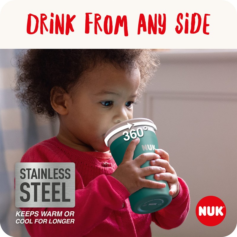 NUK Magic Cup Stainless Steel Sippy Cup | 8+ Months