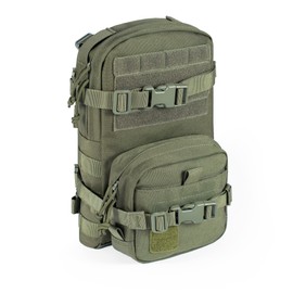 CLTAC Tactical MOLLE MINI Hydration Pack for Tactical Vest Backpack Water Bladder Carrier Bag for Vest Back Panel, Green