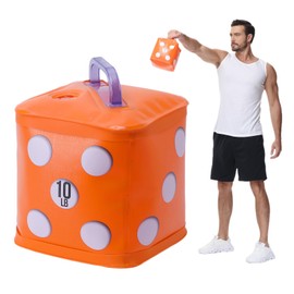 DEIRIS Travel Kettlebells, Water Filled Kettlebells Set, Fitness Exercise Dice 10 lbs, Portable Fitness Equipment, Fun for Strength Training, Core Training (Orange: Pieces 10 lbs/5 kg)