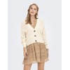 JDY JDYJUSTY Women's Cropped Oversized Knitted Cardigan Ribbed Fabric Jacket