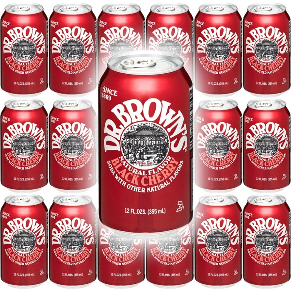 Dr. Browns Soda, Black Cherry, 12 oz can (Pack of