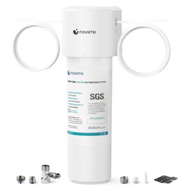 NOVETE Under Sink Water Filter, 3 Years, 30,000 Gallons, Reduce 99.5% Chlorine, PFAS, Bad Taste, NSF/ANSI 42/372, Inline Water Filtration System 1/4" Connect, USA Tech, Do Not Reduce TDS, UWF0A_RPC