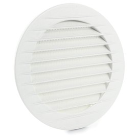 MKK - 17969 - Lüftungsgitter Abluftgitter Außengitter Insektenschutz weiß grau braun 60 70 80 90 100 120 125 150 mm weiß Ø 60 mm