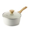 SENSARTE White Ceramic Nonstick Saucepan with Lid 2 QT, Small