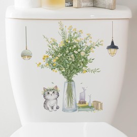 Fujitoya Toilet Wall Decor Cat Plant Scandinavian Wall Decor DIY Interior