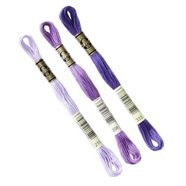 DMC - 3 Strands DMC Assortment Purple Collar 211-208-333 Moulined Embroidery Thread 117 MC 100% Cotton - Conforms to all techniques and materials Ideal for Cross Stitch