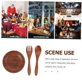 Vaguelly 1Set Natural Salad Bowl Fruit Bowl with Rustic Wood Serving Bowl for Dining Smooth Edges for Safe Use for Home Restaurants and Canteens