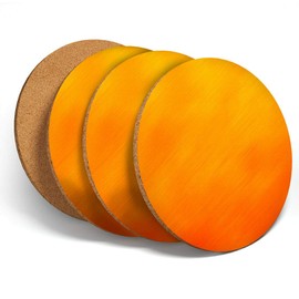 Destination Vinyl 4 Set - Pretty Yellow Orange Ombre Coasters - Kitchen Drinks Coaster #3800