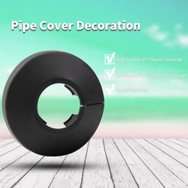Yinpecly 6Pcs Pipe Cover Decoration fit 3/4 inch Outer Diameter Flange Water Pipe PP Plastic 20mm Escutcheon Collar Pipe Cover Radiator for Wall Pipe Tube Decoration Black