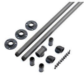 DIYHD 10FT Wall Mount Pipe Handrail for Stairs,Industrial Rustic Black Indoor Deck Hand Rail