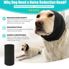 Kercynar Calming Dog Ears Cover, Dog Ear Muffs Noise Protection, Dog Ear Protection for Anxiety Relief, Dog Calming Hood