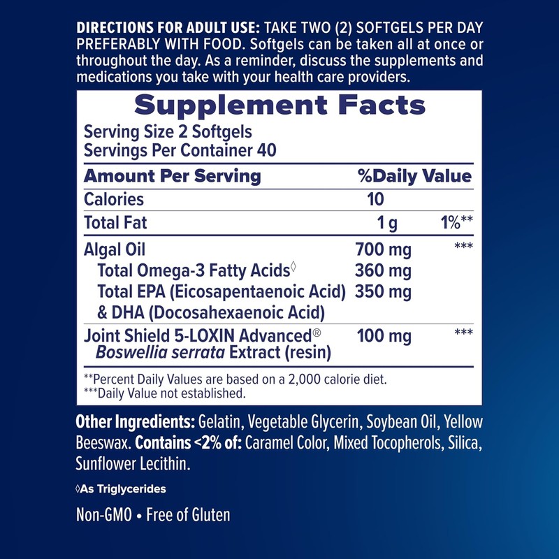 Osteo Bi-Flex Advanced Omega-3 Joint Complex Algae Oil Supplement, 80
