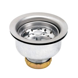 Highcraft 9737 Double Cup Kitchen Sink (3-1/2 Inch) Stainless Steel Drain Assembly with Strainer Basket and Rubber Stopper