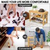 BAMBUROBA Shoe Rack Storage Bench Bamboo Organizer Entryway Organizing Shelf