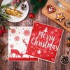 Whaline 6Pcs Christmas Swedish Dishcloths Red White Xmas Tree Snowflake