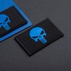 Bluyellow 2Pcs Blue Skull Patch Set, Embroidered Morale Tactical Patches,