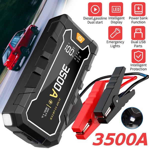 3500A Peak Car Jump Starter Booster Jumper Power Bank Battery
