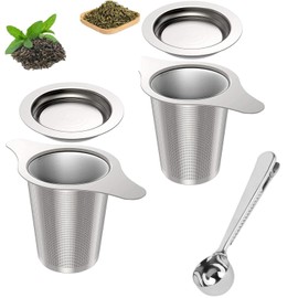 Juego de 3 Infusores de Té de Acero Inoxidable - Filtro de Tubo con Malla Fina para Tazas y Tés, Colador Antigoteo Reutilizable, Recomendado por Chef 
