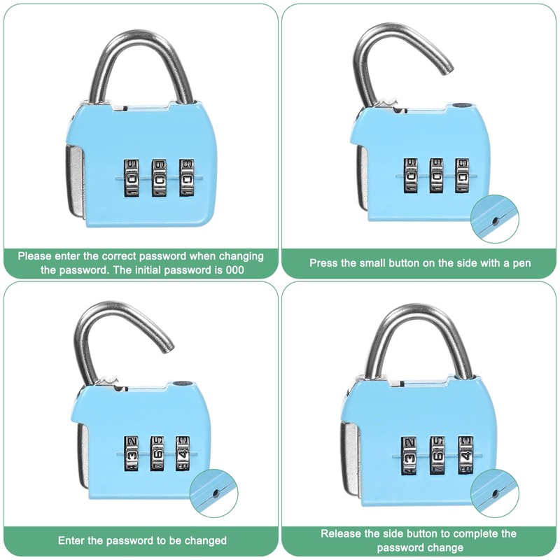 M METERXITY 1-Set Security Cable Lock with 3 Digit Combination