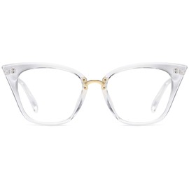MORESHINE Cateye Anti Blue Light Blocking Computer Glasses Fashion Women Eyeglasses Frames Anti UV Clear Lens (Crystal)