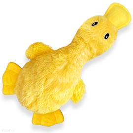 PeppyPawz No Stuffing Crinkle Soft Plush Calming Yellow Duck Dog Toy, Cute Squeaky Dog Toys for Boredom Interactive, Small, Puppy and Senior Pet Comfort Toy, Durable Dog Enrichment Toys, Birthday Gift
