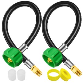 2 Pack 15" RV Propane Hose with 1/4" Inverted Male Flare & Qcc1/Typel,Propane Hose-Camper Propane Hose for RV Two-Stage Regulator,Propane Tank Hose for BBQ,Outdoor Cooking,Camping etc, 350PSI.