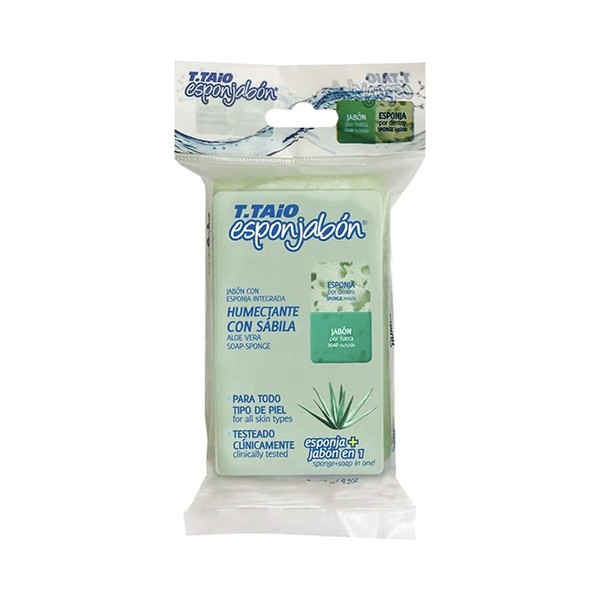 T.TAiO Esponjabon - Esponja de jabón de aloe vera, 1 paquete