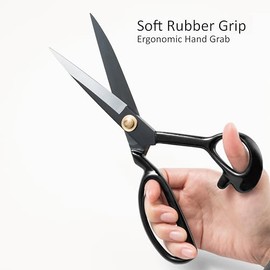 Tijeras de tela profesionales nircsom de 25,4 cm, acero de alto carbono, negro, estilo clásico, para sastrería, hogar y oficina