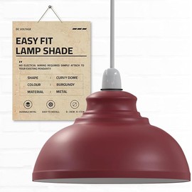 DC Voltage Industrial Ceiling Pendant Light Shades Retro Style Curvy Dome Shaped lamp Shades Metal Easy fit Ceiling Pendant Light Shades for Light fixtures