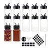 YBCPACK 12 Pack 4oz Plastic Spice Jars with Lids and