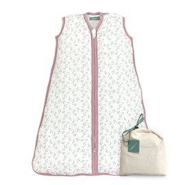 molis&co - Baby Sleeping Bag 2.5 TOG - All-Year Sleeping Bag - Baby Sleeping Bag Newborn - Premium Muslin, Sleeveless Winter Sleeping Bag Padded - Premium Quality - Floral Pink (85 cm)