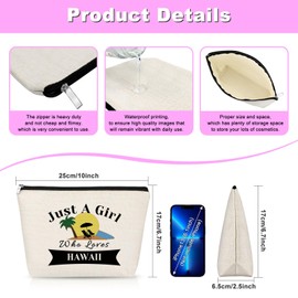 Hawaii Gifts Makeup Bag Beach Gifts for Women Friends Summer Vacation Gift Hawaii Travel Gifts for Women Hawaii Themed Birthday Gifts Cosmetic Bag Christmas Gifts Beach Lover Gift Zipper Travel Pouch