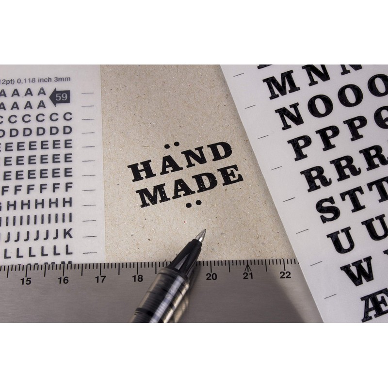 Transferable Letters and Numbers, Black, Letters and Numbers, 2.5 mm,