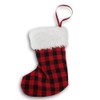 Buffalo Plaid Stocking Christmas Tree Ornament (Red & Black)
