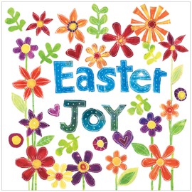 Religious Easter Cards - Easter Joy, pack of 5 cards with white envelopes, with Bible verse inside these Christian Easter cards, by Just Cards Direct