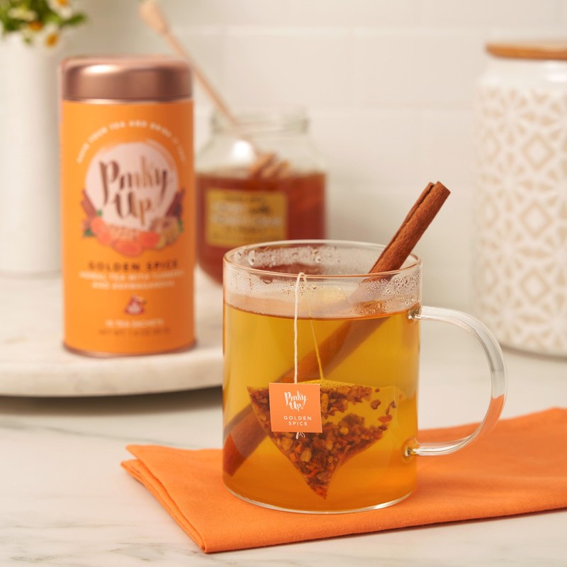 Pinky Up Golden Spice Herbal Tea, Herbal Tea with Turmeric
